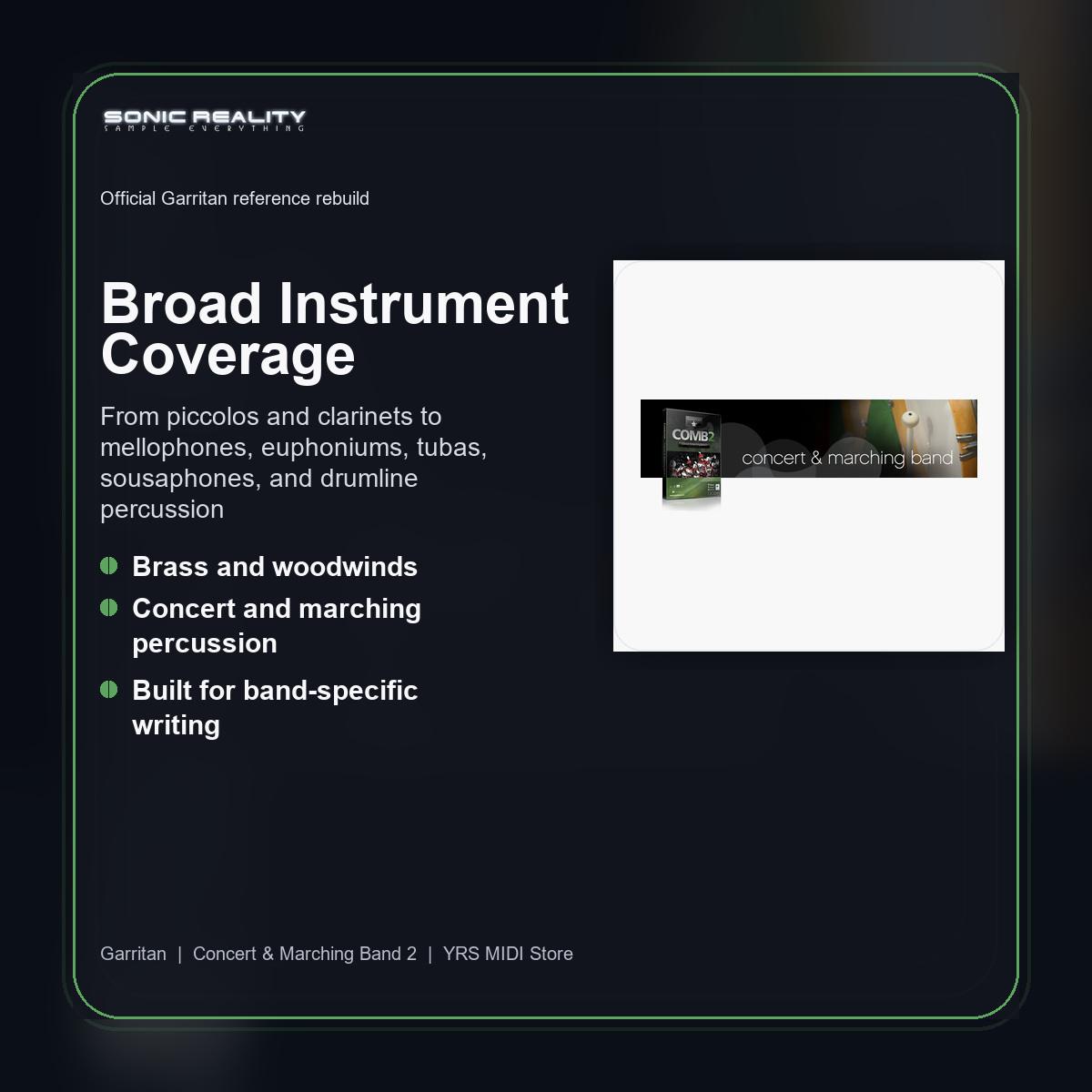 Garritan Concert & Marching Band 2 instrument coverage