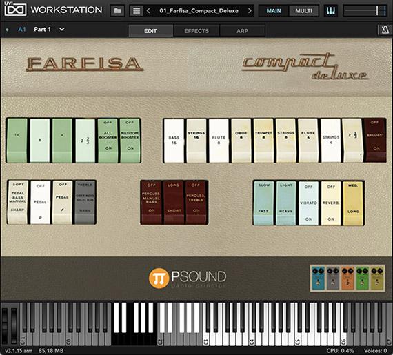 PSound Farfisa Compact virtual instrument screenshot