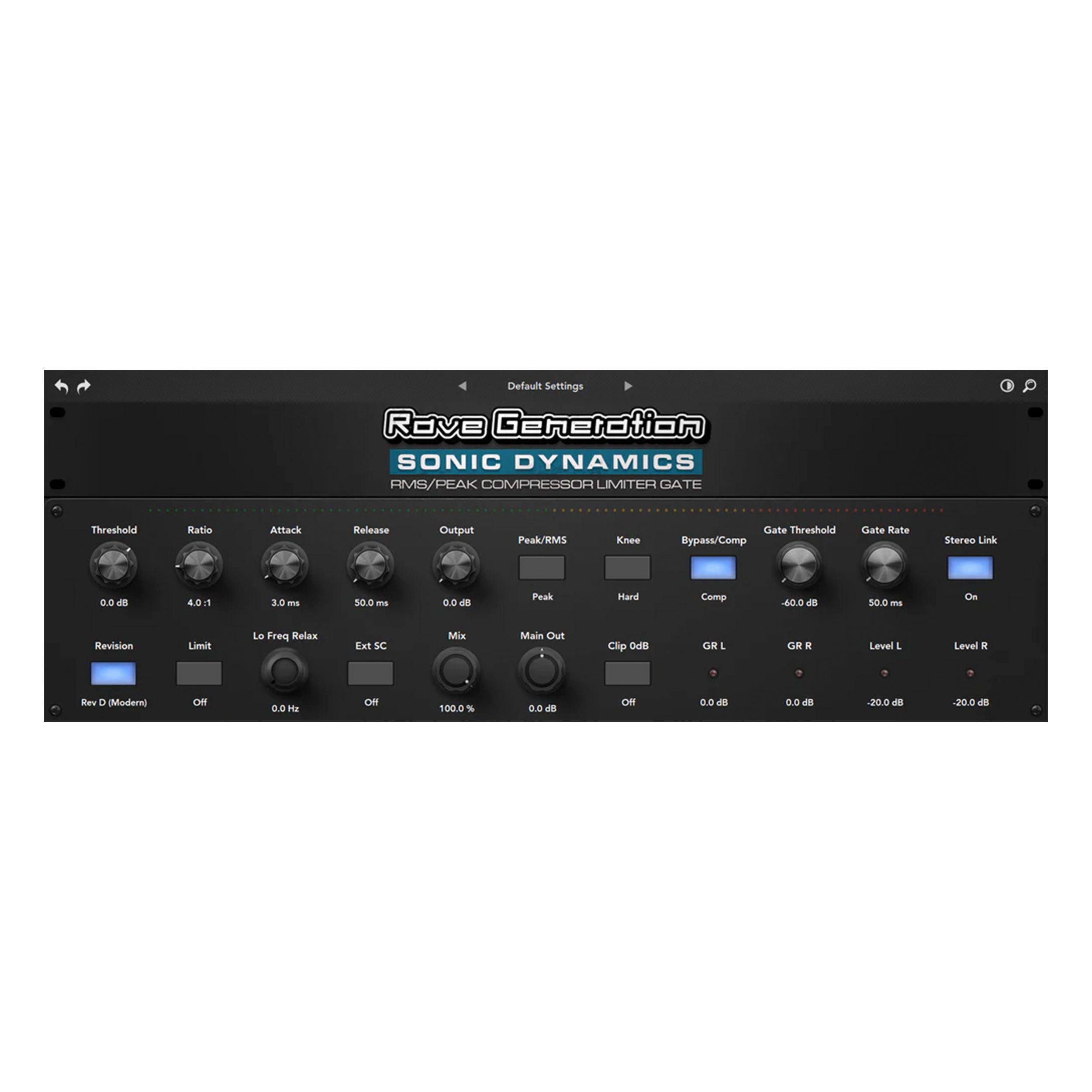 Rave Generation Sonic Dynamics compressor limiter plugin