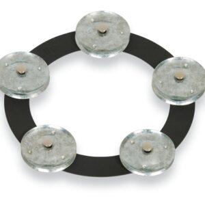 LP LP3806BGA 6-Inch Tambo-Ring - Black Sand with Galvanized Steel Jingles