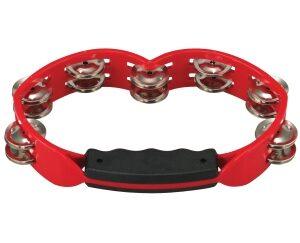 Red Hand Held Plastic Tambourine