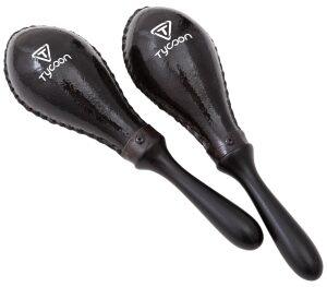 Large Black Oval Rawhide Maracas