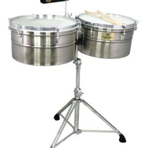 Deep-Shell Brushed Chrome Timbales