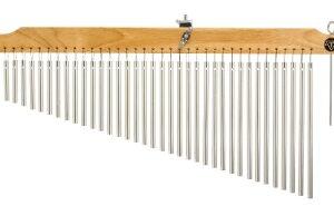 36 Chrome Chimes With Natural Finish Wood Bar