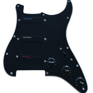 Lace Sensor Blue/Silver/Red S/S/S Loaded Pickguard – 3-Ply – Black