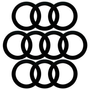 Dynamo, 4“ I.d., 10 Pc Pack, Black