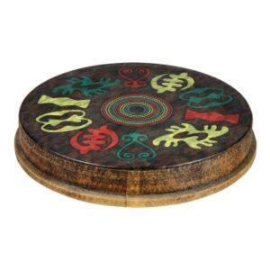 Drumhead, M2 Type, Skyndeep, Adinkra Graphic, 14“ Diameter, 2.5” Collar