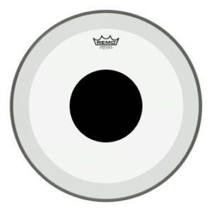 Bass, Powerstroke 3, Clear, 18“ Diameter, No Stripe, Top Black Dot