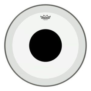 Bass, Powerstroke 3, Clear, 20“ Diameter, No Stripe, Top Black Dot