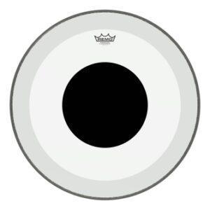 Bass, Powerstroke 3, Clear, 22“ Diameter, No Stripe, Top Black Dot