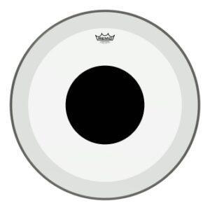 Bass, Powerstroke 3, Clear, 24“ Diameter, No Stripe, Top Black Dot