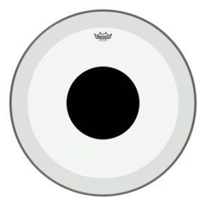 Bass, Powerstroke 3, Clear, 26“ Diameter, No Stripe, Top Black Dot