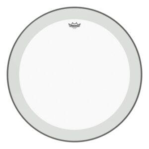 Bass, Powerstroke 3, Clear, 22“ Diameter, 2-1/2” Impact Patch, No Stripe