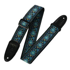'60s Hootenanny Jacquard Weave Guitar Strap – Blue, Black & Yellow