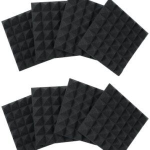 Eight Pack of 2″-Thick Acoustic Foam Pyramid Panels 12″x12″