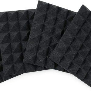 Four Pack of 2″-Thick Acoustic Foam Pyramid Panels 12″x12″