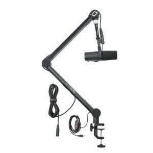 Professional Desktop Broadcast/Podcast Microphone Boom Stand with On-Air Indicator