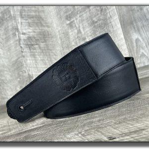 Veg-Tan Leather Guitar Strap – Black
