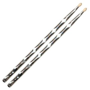 Color Wrap 5A Silver Optic Drum Sticks