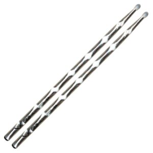 Color Wrap 5A Silver Optic Drum Sticks