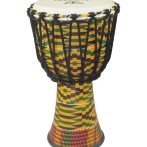 8“ Fiberglass Shell Rope-tuned Djembe - Kente Finish