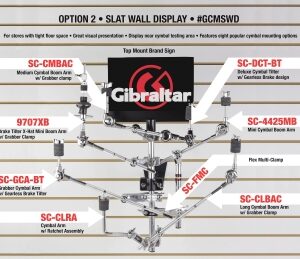 Cymbal Mounting Slat Wall Display