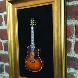 12 X 18 Mini Guitar Display Frame Black Suede Warm Gold Leafing