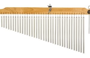 36 Chrome Chimes With Natural Finish Wood Bar