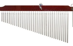 36 Chrome Chimes with Brown Finish Wood Bar