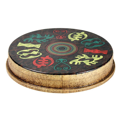 Drumhead, M2 Type, Skyndeep, Adinkra Graphic, 12“ Diameter, 2.5” Collar - Image 2