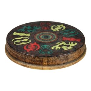 Drumhead, M2 Type, Skyndeep, Adinkra Graphic, 14“ Diameter, 2.5” Collar
