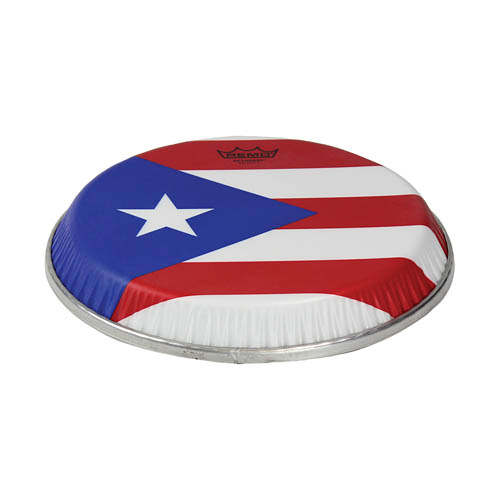 Conga Drumhead, Symmetry, 10.75“ D2, Skyndeep, ”puerto Rican Flag“ Graphic - Image 2