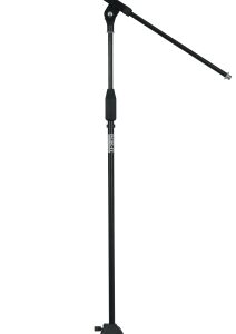 Rok-it Tubular Microphone Stand With Fixed Boom Included. Tripod Design For Compact Sto