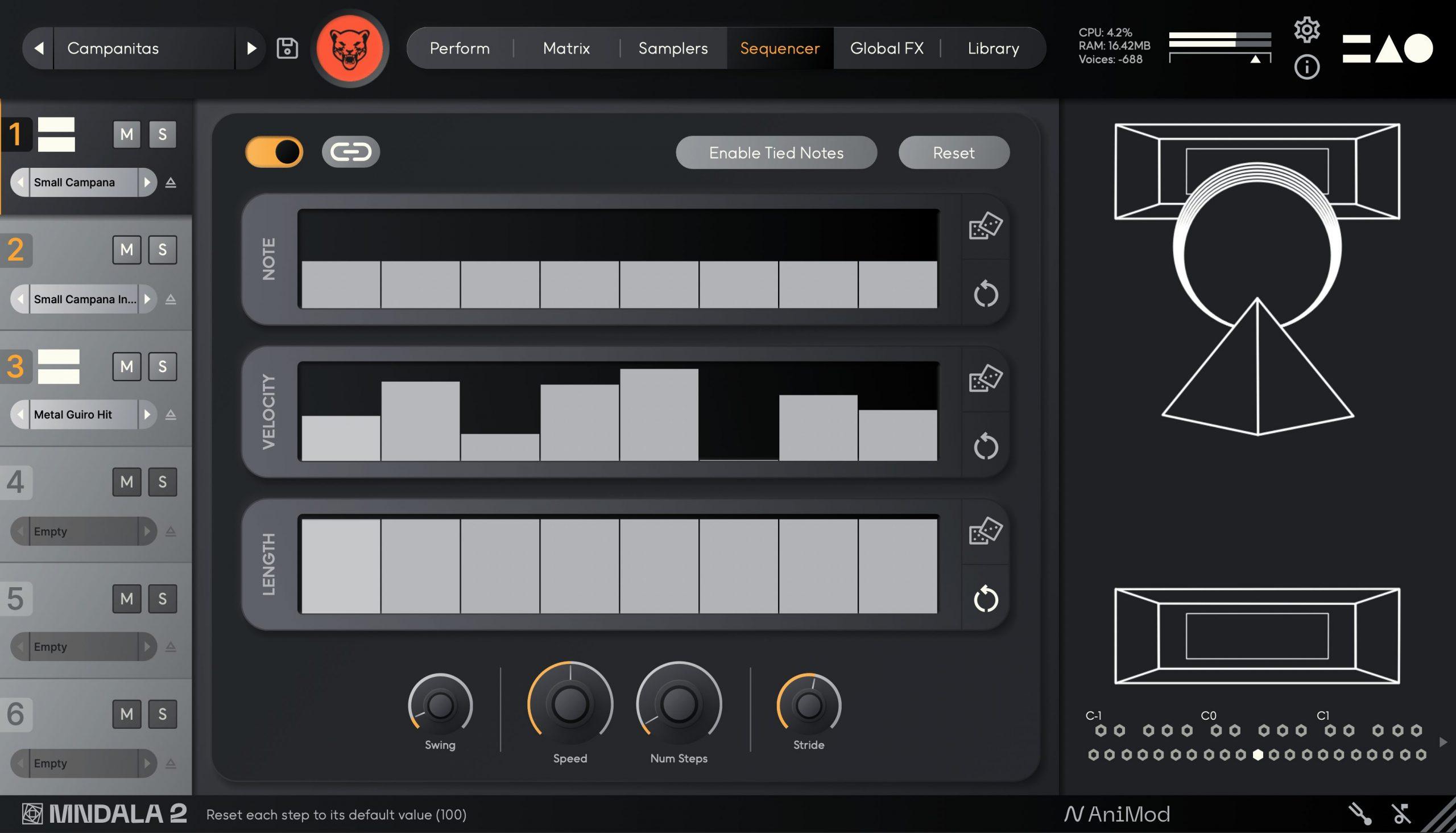 El Jaguar virtual instrument sequencer interface