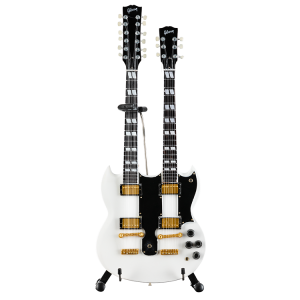 Gibson SG Eds-1275 Doubleneck White Mini Guitar Replica