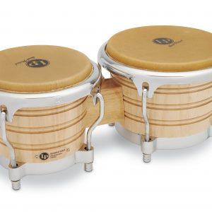 Latin Percussion LP201AX-2 Bongos (7-1/4" and 8-5/8") - Natural with Chrome Hardware