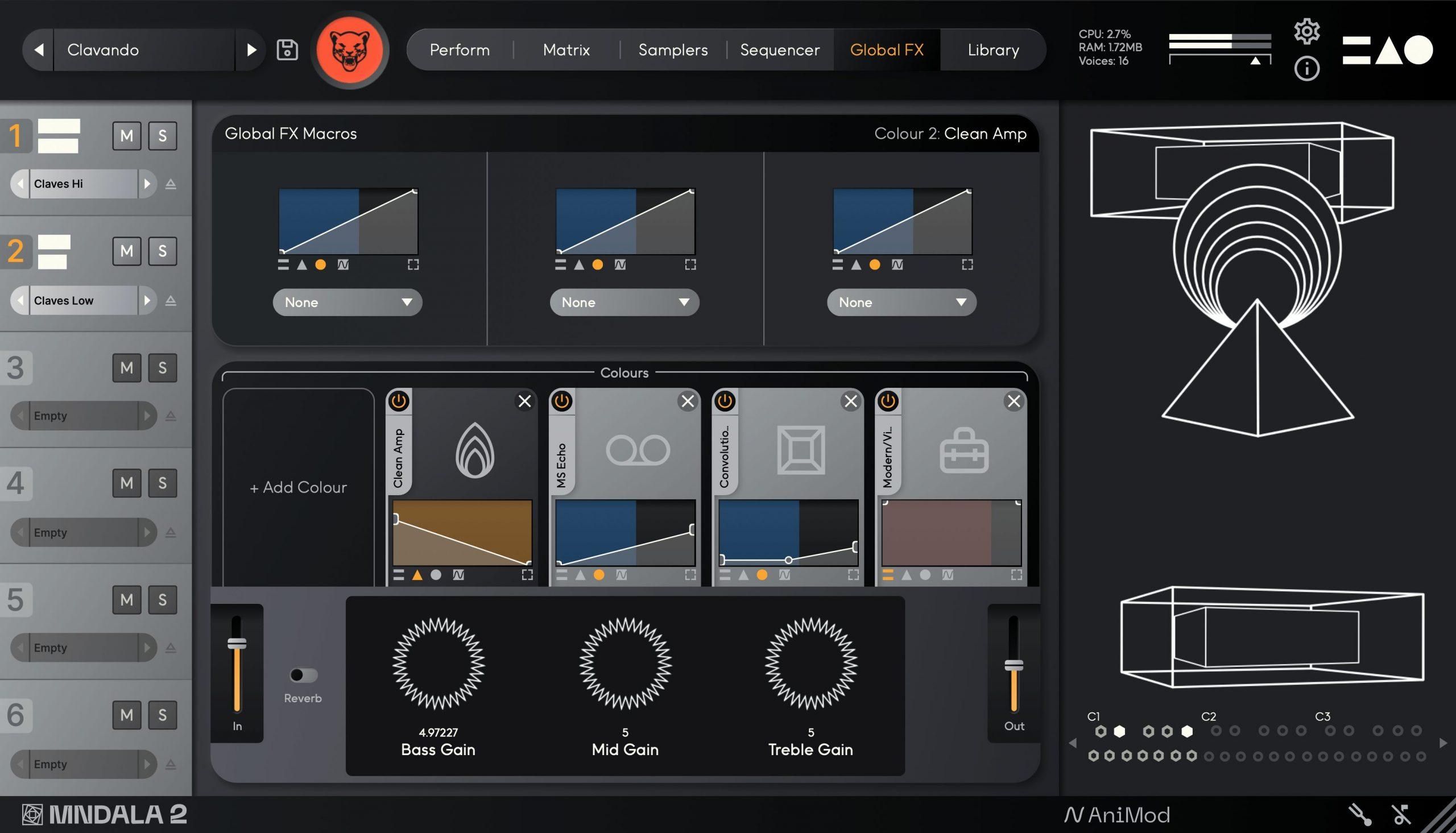 El Jaguar virtual instrument interface