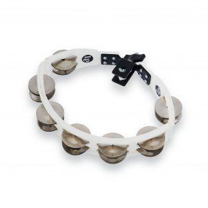 LP Cyclops Mounted Tambourine - White with Steel Jingles