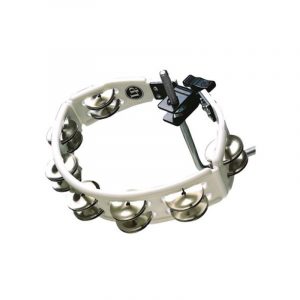 LP LP162 Cyclops Mounted Tambourine - White with Steel Jingles