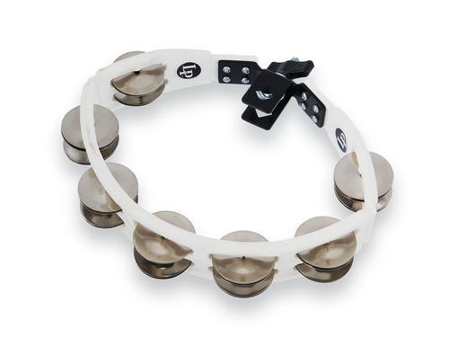 LP LP162 Cyclops Mounted Tambourine - White with Steel Jingles