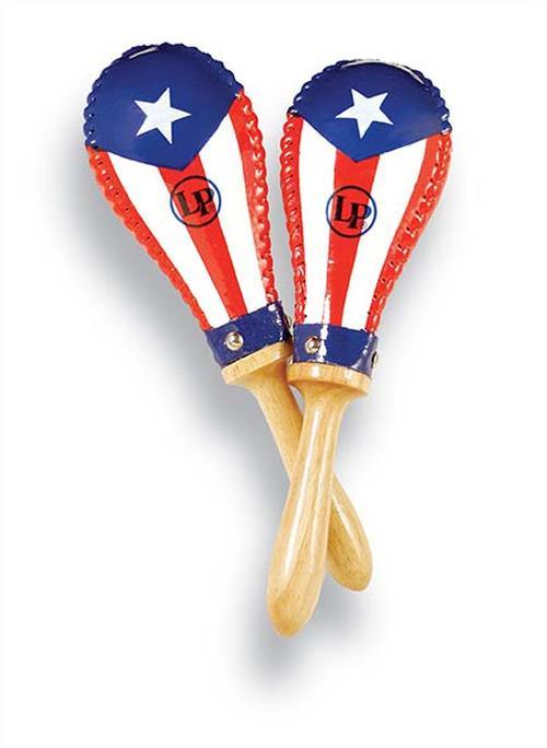 LP Salsa Rawhide Maracas Puerto Rico Flag, Pair - Image 2