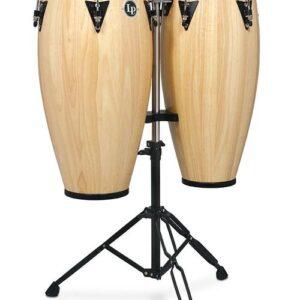 Lp City Series 10-inch And 11-inch Conga Set With Double Stand - Natural Gloss