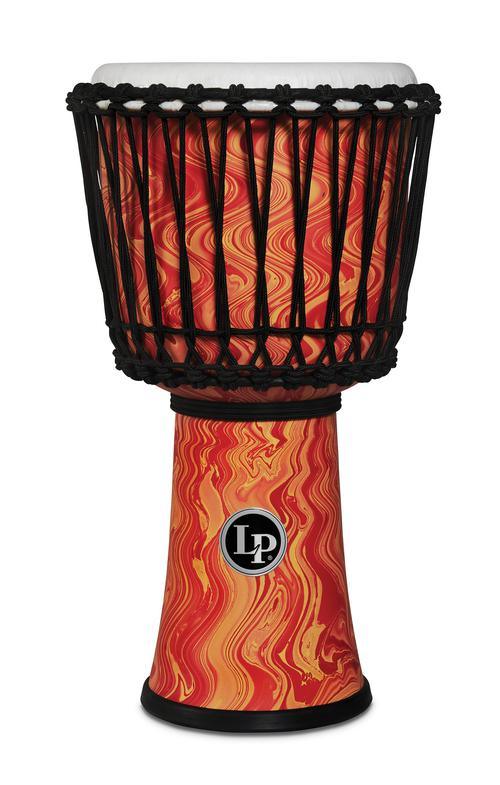 Lp 10-Inch Rope Tuned Circle Djembe With Perfect-pitch Head - Orange Marble - Image 2