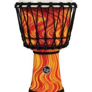 LP 7-Inch Rope Tuned Circle Djembe With Perfect-pitch Head - Orange Marble
