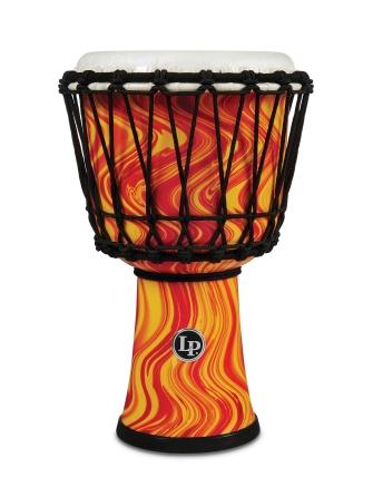 LP 7-Inch Rope Tuned Circle Djembe With Perfect-pitch Head - Orange Marble
