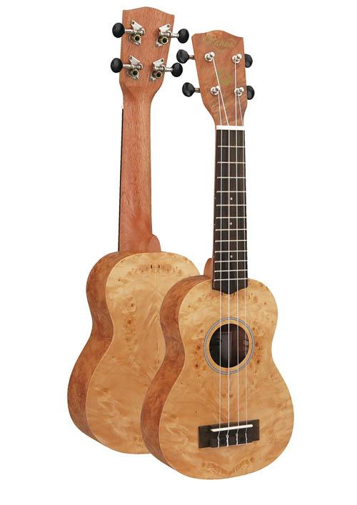 21“ Soprano Burl Maple Ukulele - Image 2
