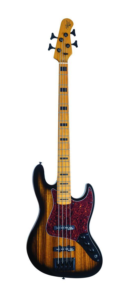 Vintage Element 4 Zebra Burst Electric Bass - Image 2