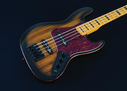 Vintage Element 4 Zebra Burst Electric Bass - Image 5