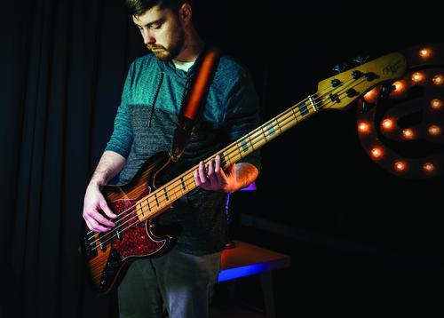 Vintage Element 4 Zebra Burst Electric Bass - Image 7