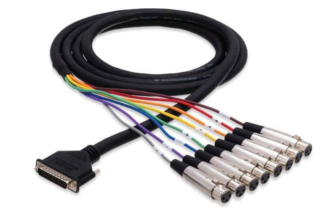 Balanced Snake, XLR3F to DB25, 3 m